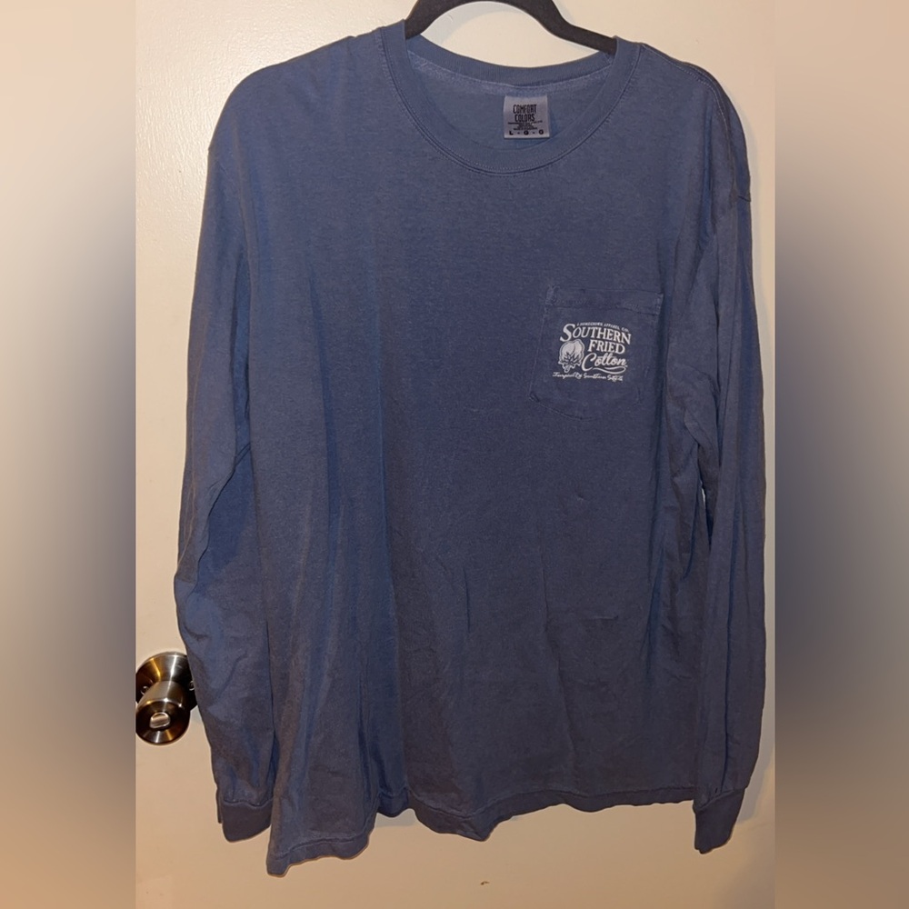 Southern Fried Cotton Navy Long Sleeve Tee